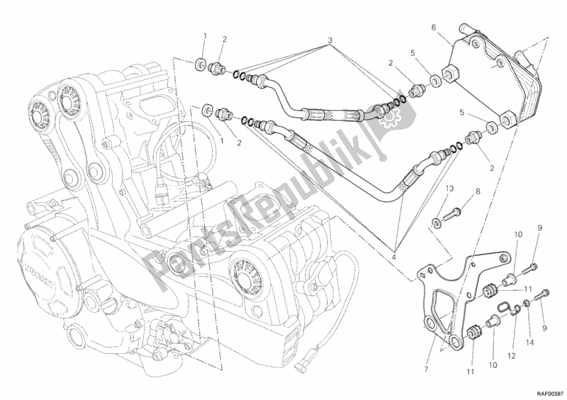 Tutte le parti per il Radiatore Dell'olio del Ducati Streetfighter S 1100 2012